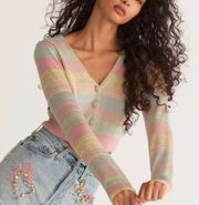 NWT | LoveShackFancy Aesteria Crop Cardigan in Pastel Sunrise Size M