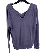 Michael Lauren Stan Double V Neck Pullover Purple XS New