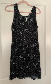 Black Music Note Dress Tie Back 