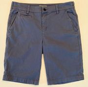 Orvis Chino Womens Shorts Size 8 Blue Grey Stretch Cotton Bermuda