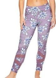 Gaiam Legging Size S Purple Blue Floral Print Capri Crop