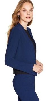 White House Black Market Cropped Soft Drape Jacket Noble Blue Size 6P