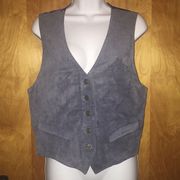 Like New Blue Arizona Leather Vest Size Medium