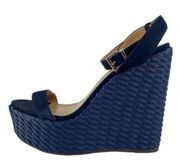 NIB NEW  Eduarda Wedges In Sailfish Navy Blue