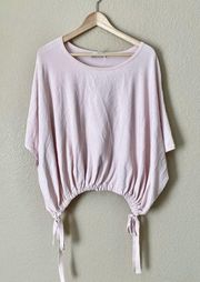 Milly pink elastic tie hem top