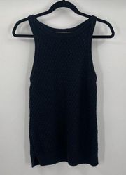 linen textured ribbed black tank size xs