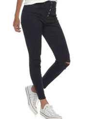 Mudd Navy Blue High Rise Distressed Jeggings