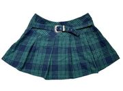 Cider NWT Tartan Pleated Mini Skirt With Faux Belt XL