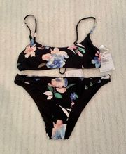 O’Neill Black Floral Bikini Set NWT