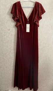 Ever Pretty women's size 14 velour maxi dress NWT