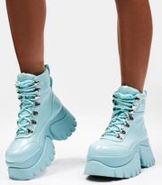 Baby Blue Gooey Platform Boots