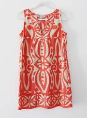 Printed Silk Sleeveless Mini Shift Dress