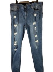 Torrid Bombshell Skinny Premium Stretch Distressed Ripped Jeans Women Sz 22XT