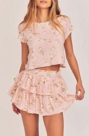 LoveShackFancy Ballet Pink Ruffle Mini Skirt