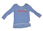 Retro Brand NHL NY rangers hockey Heather burnout Shirt blue Small