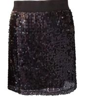 Kenar Sequin Mini Skirt Black