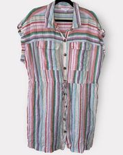 Time & Tru  Linen Striped Mini Dress XXXL