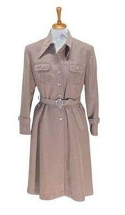 Xin Xin Trench Coat Beige Size M Vintage 70s Stealth Wealth Neutral Classic Boho