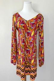 Tracy Negoshian 70s Retro Long Sleeve Dress Size XS