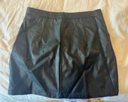 Blush Black Leather Skirt