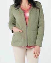 LOGO by Lori Goldstein Women’s Green Quilted Jacket