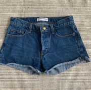 Button Fly Jean Shorts 25