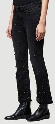 FRAME Denim Le Boot Released Hem Pearl Jeans in Black  Size 29