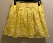 Lilly Pulitzer  Yellow Floral Whitley Mini Skirt Size Small