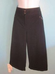 Cynthia Steffe Cropped Wide Leg Sailor Style Black Pants Size 6