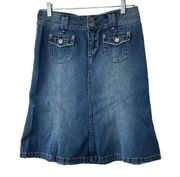 UnionBay Y2K Denim Knee Length Skirt Women's Size 7 Cotton