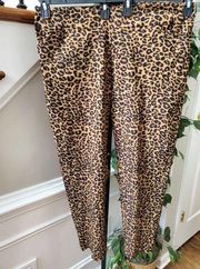Terra & Sky Womens Brown Leopard Print Skinny Leg High Rise Casual Pants Size 1X
