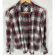 Brooks Brothers Red Black White Plaid Button Down Flannel Shirt Size 2