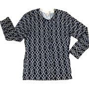 Merona Navy & Cream Geometric Cardigan S