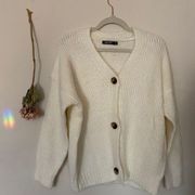 Nasty Gal Oversized Fuzzy Cardigan (Cream)