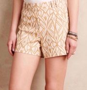 Anthropologie Tiled Tide Boho Tribal Shorts Cream Yellow 0