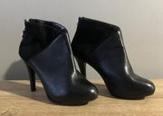 Me Too Lexington Womens  Size 8.5 M Black Dual Textured Leather Ankle Boots