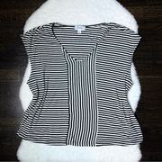 Evereve Black and White Striped Sleeveless Top