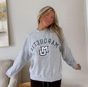 Cute Grey Marquette University Crewneck Sweatshirt