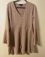 New NWT Max + Ash Mauve Sweater Tassel Dress Juniors Size XL