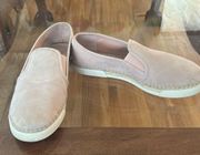 VINCE CAMUTO-TAMBIE-Dusty Pink Rose-Suede Slip On Espadrille Loafers