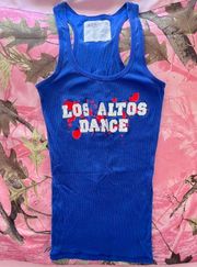 y2k mcbling blue dance printed tank top