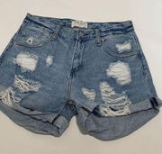 Blank Paige Cuffed Heavy Distressed Denim Short Size S