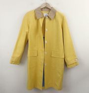 x Target Coastal Yellow Preppy Classic Trench Coat Jacket M new