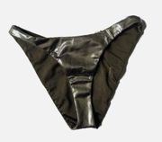 Good American Stormy Foil Metallic Reversible Bikini Bottoms Size 1 Small NWT