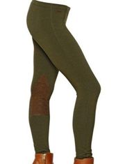 Polo Ralph Lauren Olive Green Suede Patch Equestrian Leggings