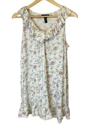 Lauren Ralph Lauren floral sleeveless cotton comfort ruffle nightgown Medium