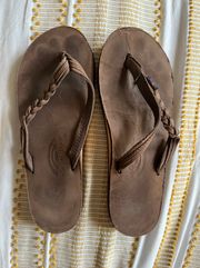 Rainbow Brown Leather Sandals