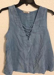 Blue Strappy Boxy Top