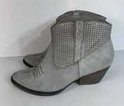 Ankle Booties Sz 7 Womens Distressed Gray Western Cowboy Boots