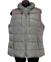 Vest Puffer Gray Zip Up Puffy